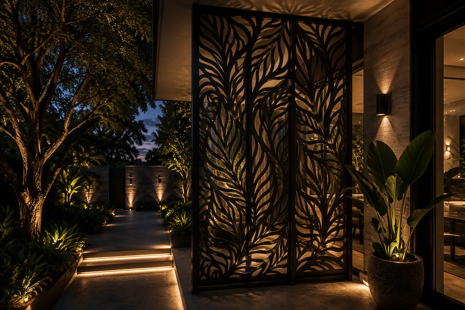 Botanical Leaf Aluminum Screen