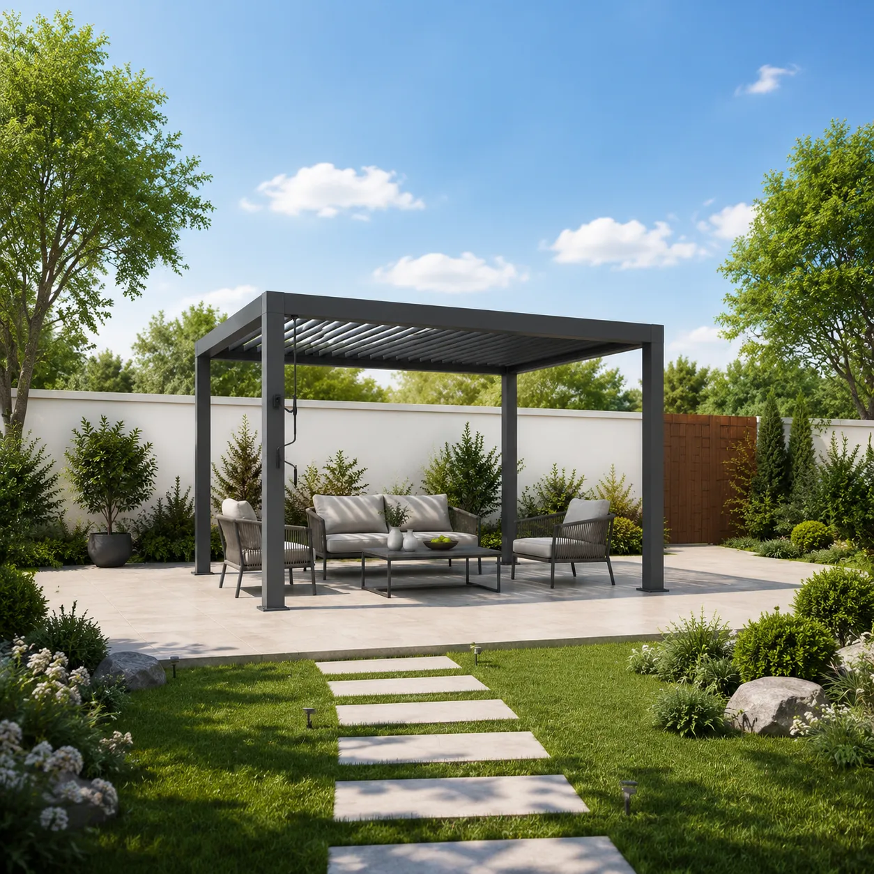 Economy Aluminum Pergola Manual Louver