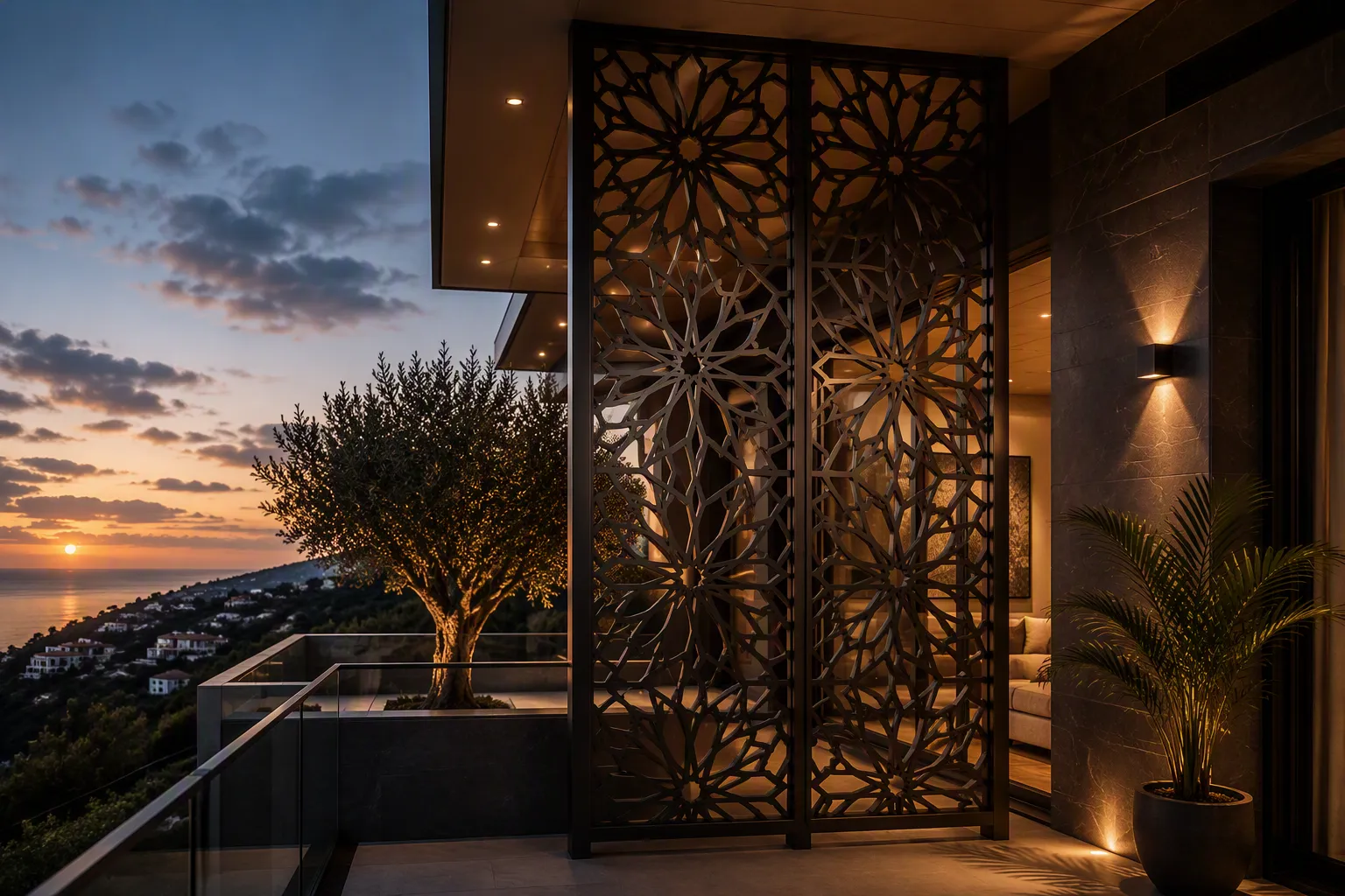 Geometric Aluminum Screen Panel