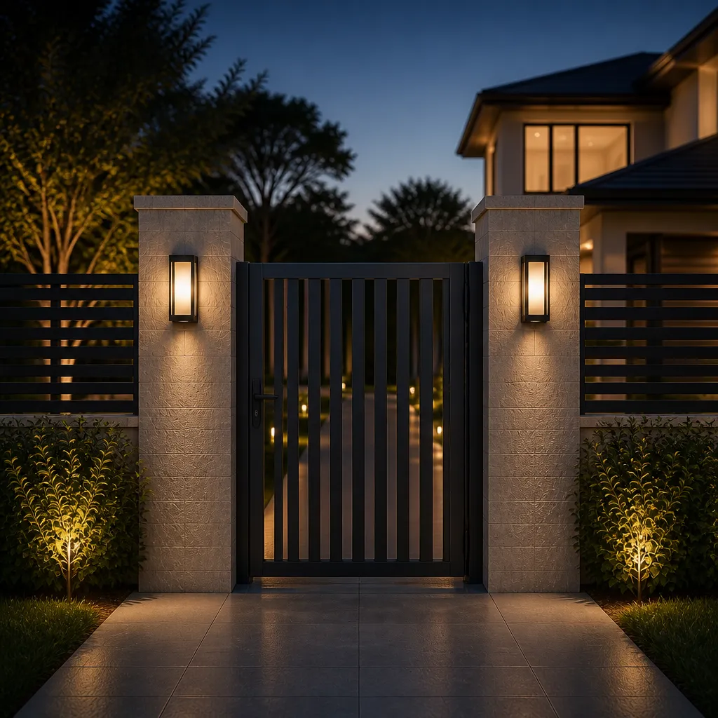 Single swing aluminum driveway gate