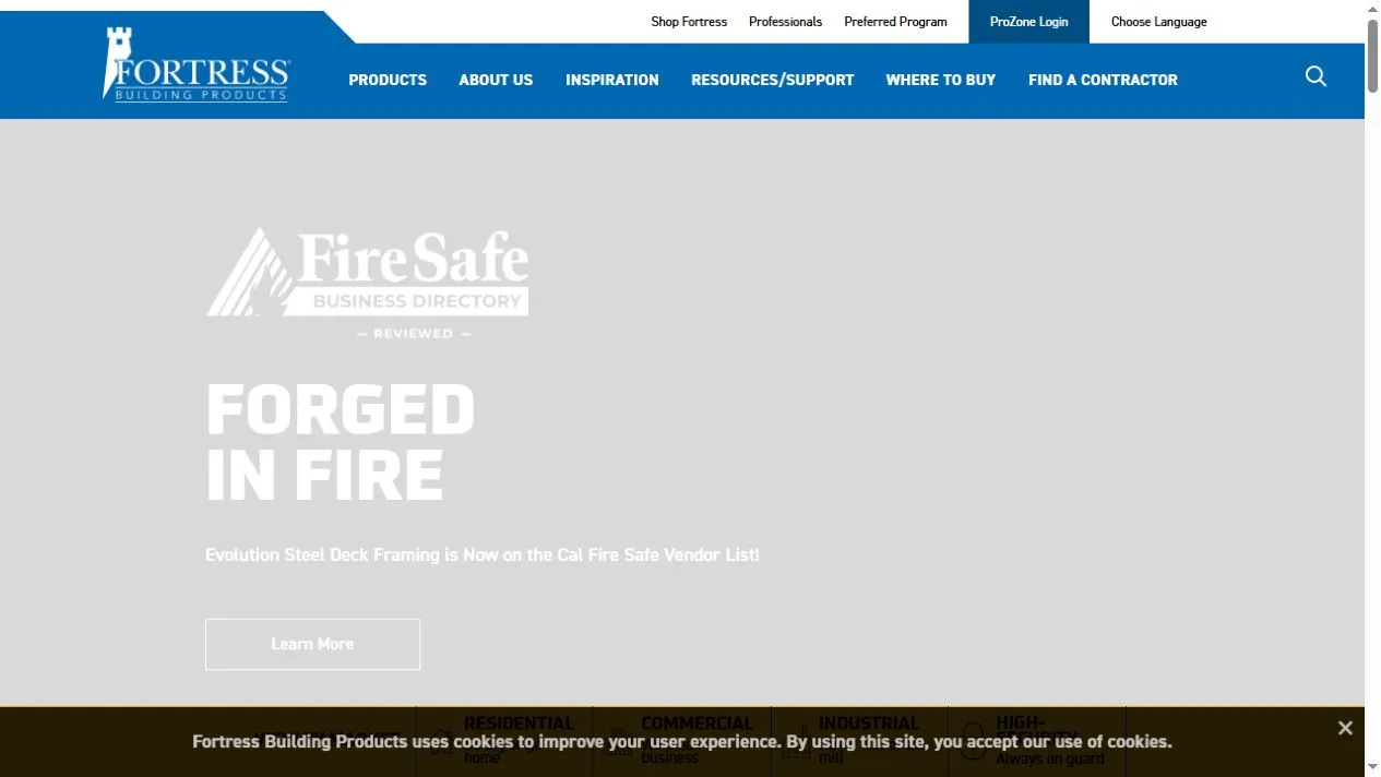 Fortress Building Products website