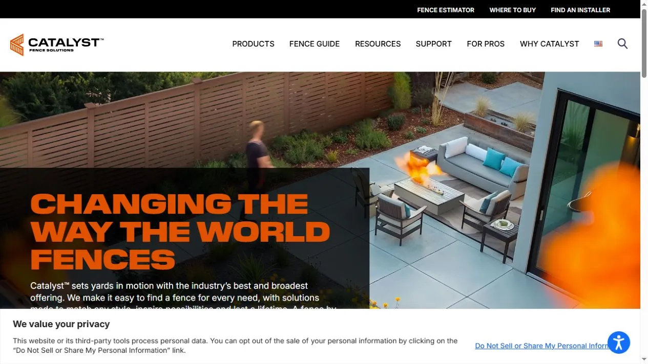 Catalyst Fence Solutions website