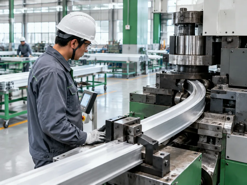 Aluminum profile bending and forming operation