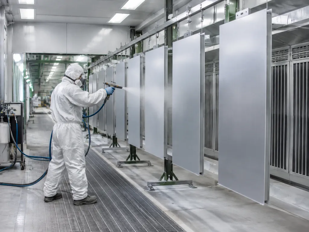PVDF coating applied to architectural aluminum panels